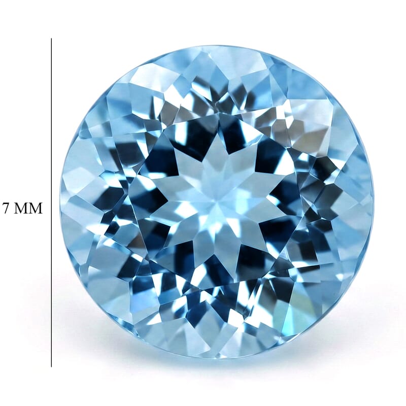 AAAA Santa Maria Aquamarine (Rnd 7 mm) 1.00 ctw