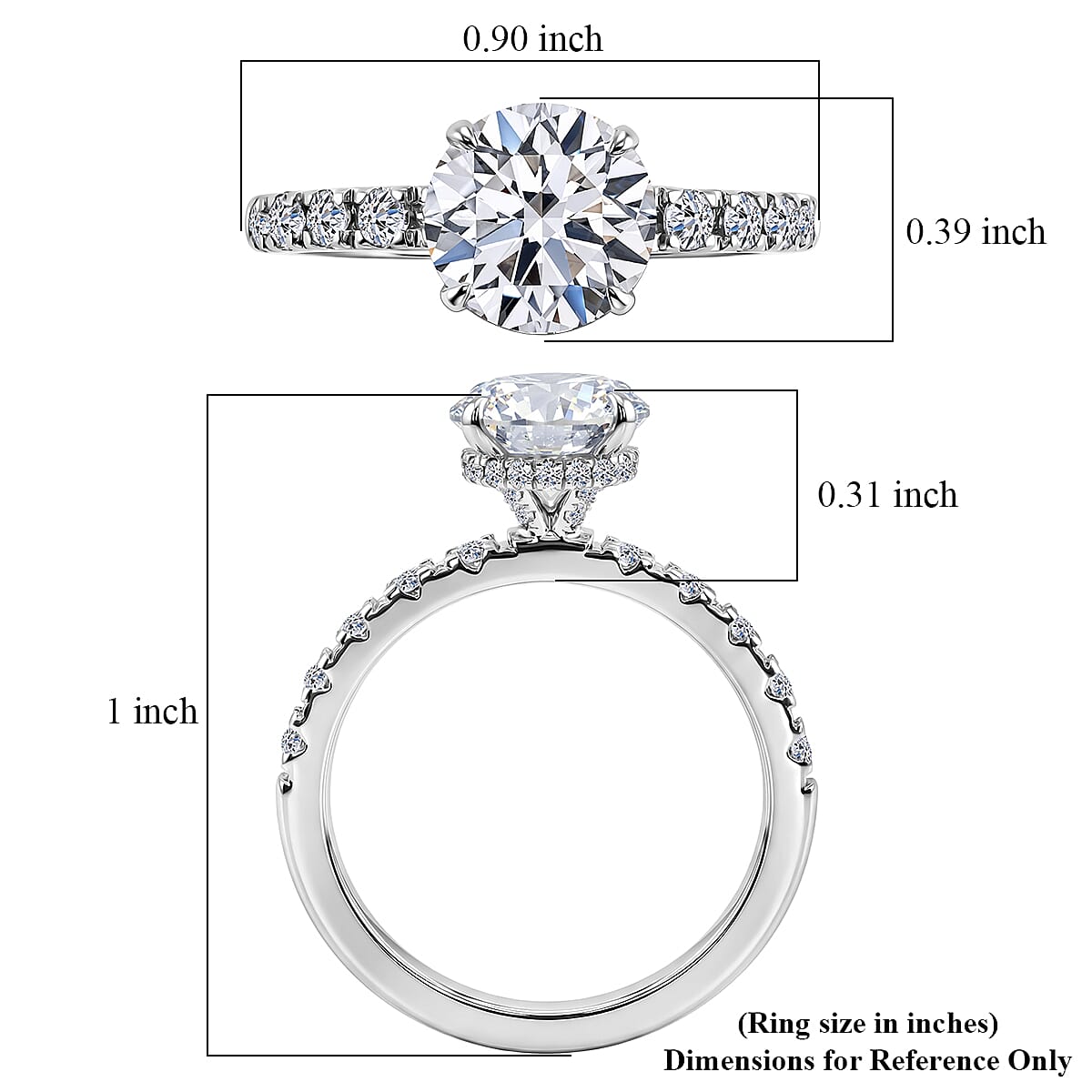 Luxuriant Lab Grown Diamond G VS 2.57 ctw Ring in 14K White Gold (Size 8.0) image number 5