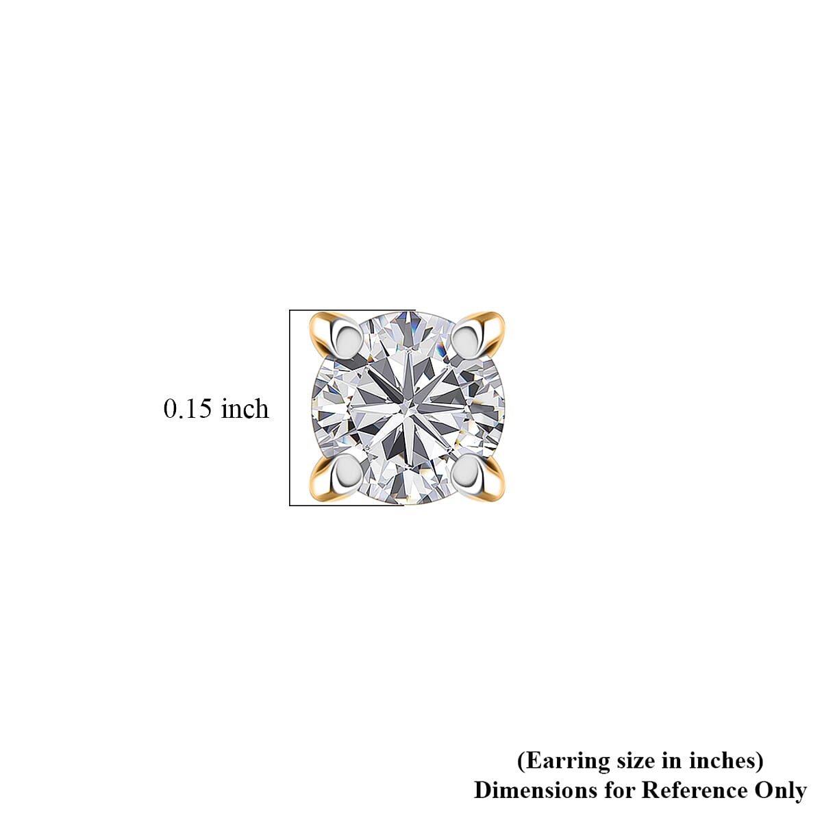 Luxuriant Lab Grown Diamond G-H SI 0.33 ctw Solitaire Stud Earrings in 18K Vermeil Yellow Gold Over Sterling Silver image number 4