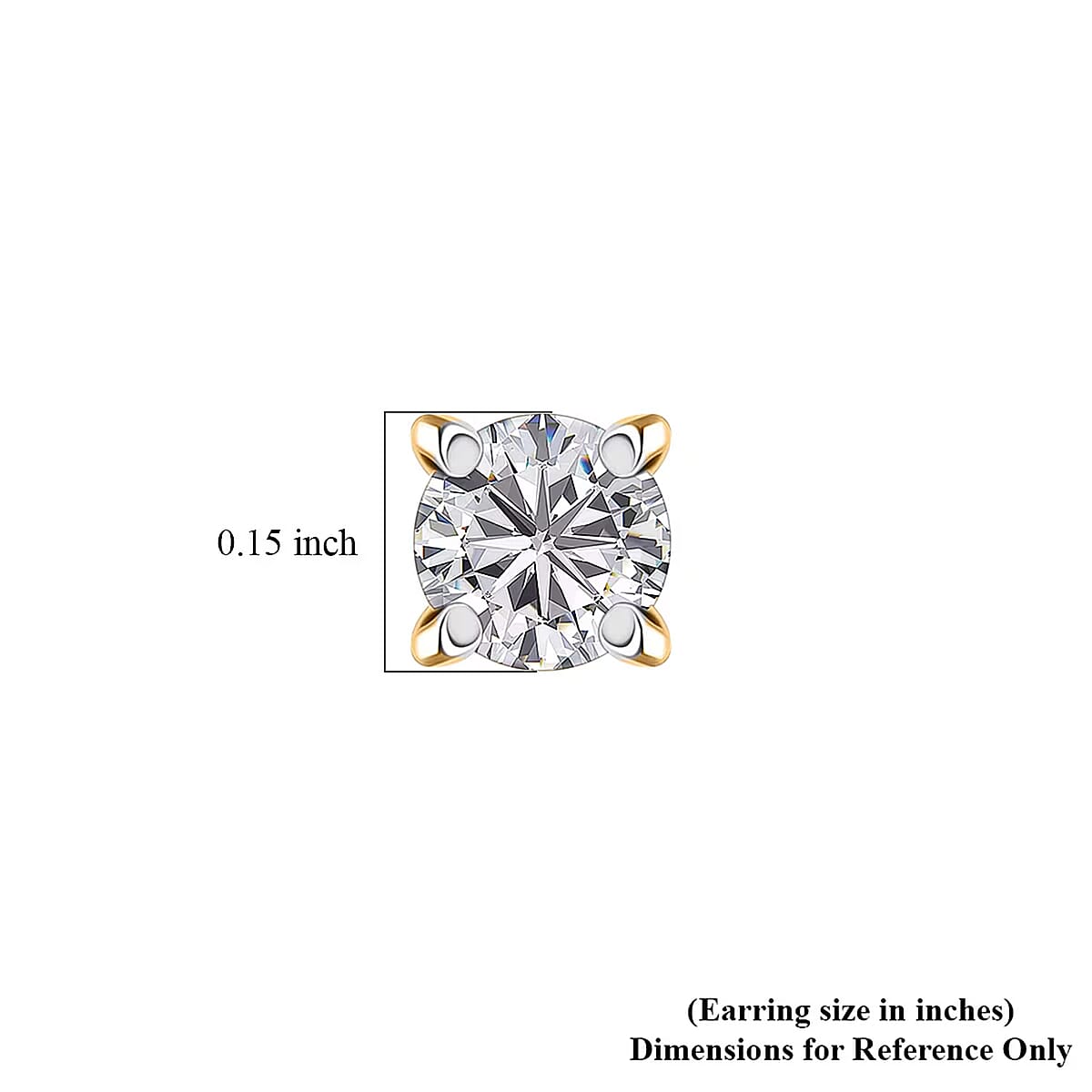 Luxuriant Lab Grown Diamond G-H SI 0.33 ctw Solitaire Stud Earrings in 18K Vermeil Yellow Gold Over Sterling Silver image number 6
