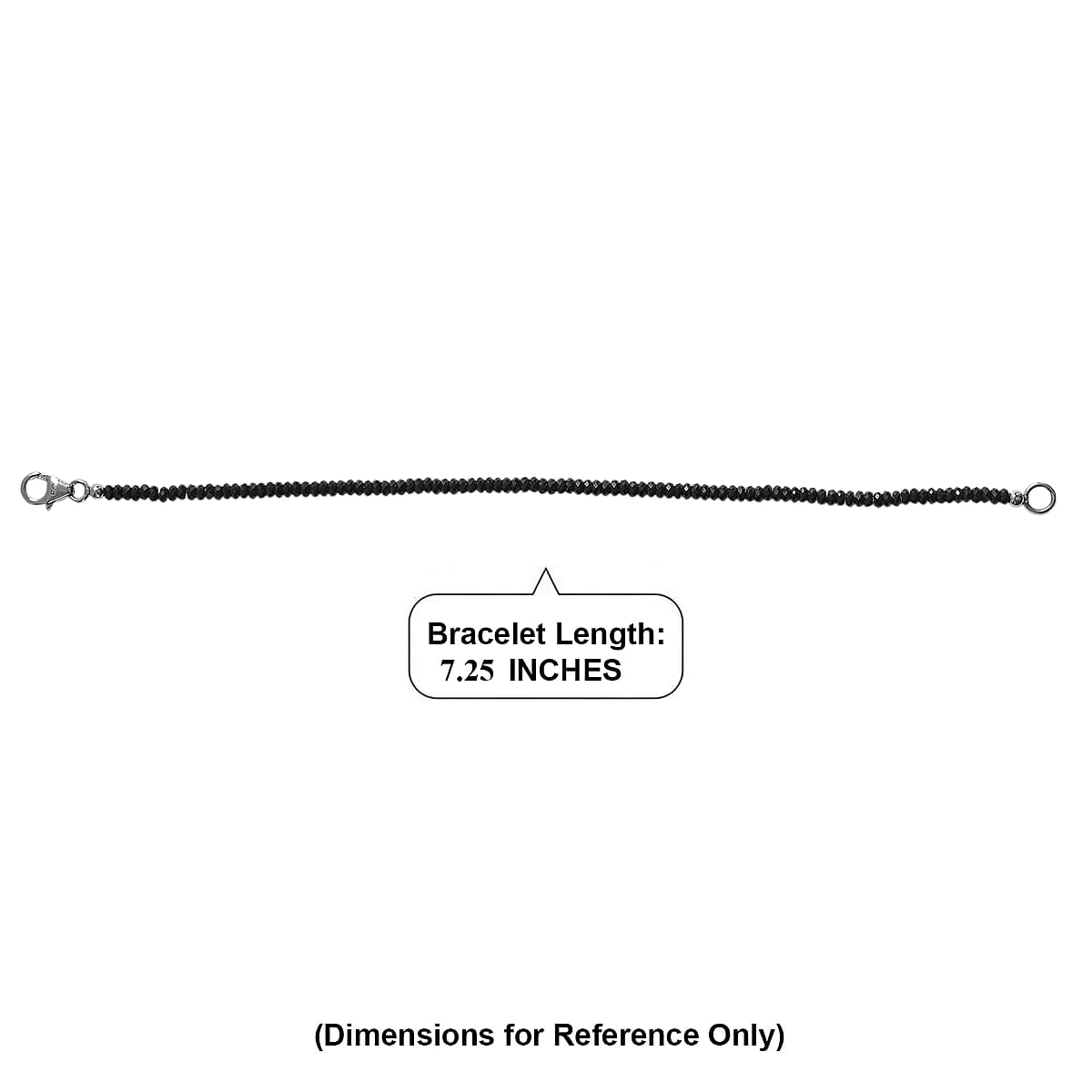 D'Joy Thai Black Spinel 15.00 ctw Bracelet in Rhodium Over Sterling Silver (7.25 In) image number 5