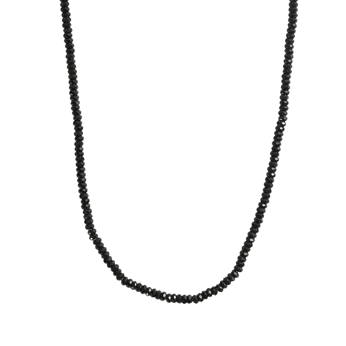 D'Joy Thai Black Spinel 45.00 ctw Beaded Necklace in Rhodium Over Sterling Silver 20 Inches (Del. in 10-12 Days) image number 1