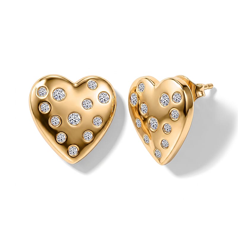 Luxuriant Lab Grown Diamond G-H SI 0.35 ctw Earrings in 18K Vermeil Yellow Gold Over Sterling Silver