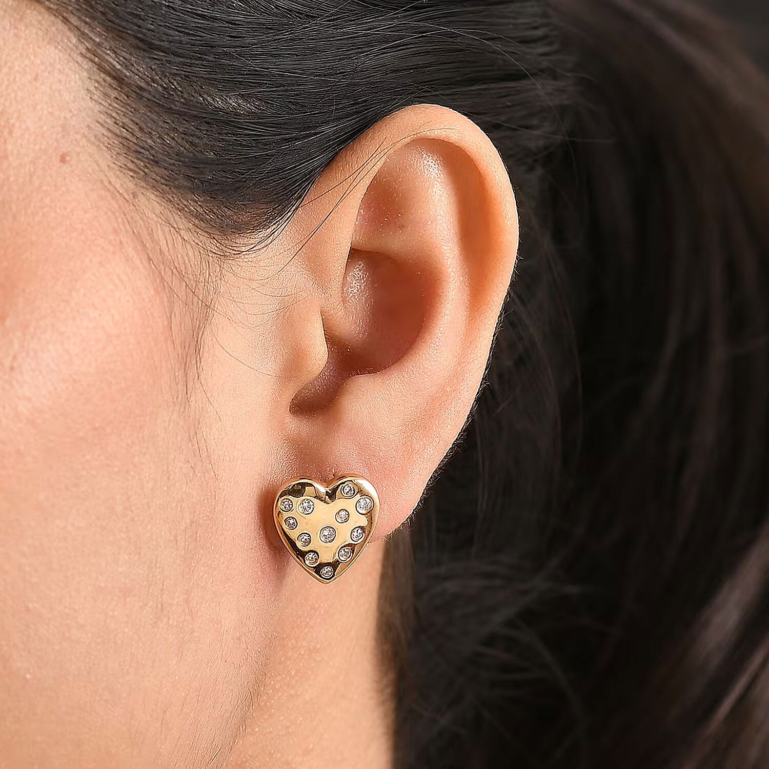 Luxuriant Lab Grown Diamond G-H SI 0.35 ctw Earrings in 18K Vermeil Yellow Gold Over Sterling Silver