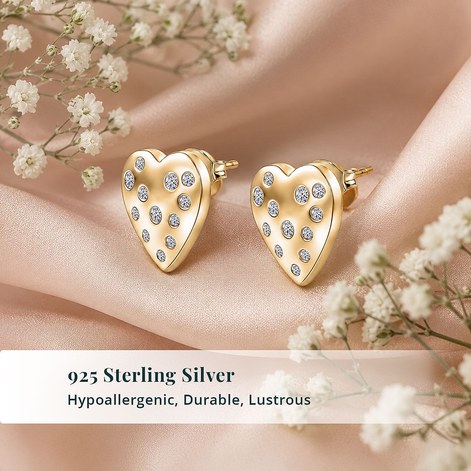 Luxuriant Lab Grown Diamond G-H SI 0.35 ctw Earrings in 18K Vermeil Yellow Gold Over Sterling Silver