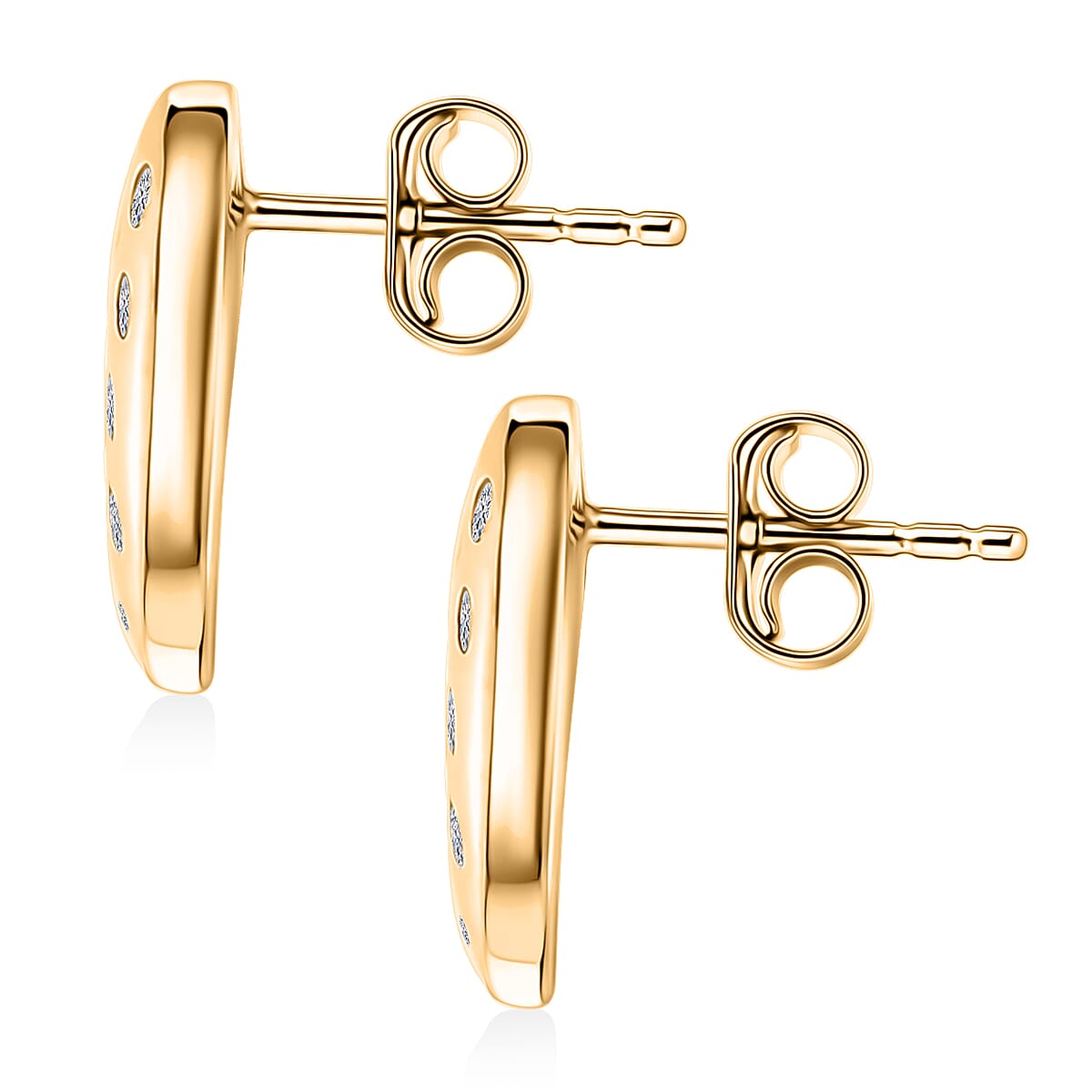 Luxuriant Lab Grown Diamond (G-H, SI) Earrings in 18K Vermeil YG Over Sterling Silver 0.35 ctw image number 4