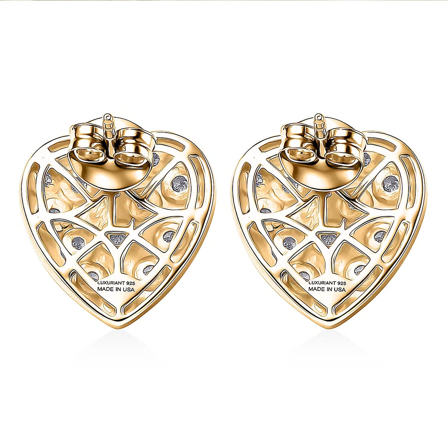 Luxuriant Lab Grown Diamond G-H SI 0.35 ctw Earrings in 18K Vermeil Yellow Gold Over Sterling Silver