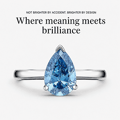 Luxuriant Lab Grown Blue Diamond (VS) (IR) 2.00 ctw Solitaire Ring in Rhodium Over Sterling Silver (Size 6.0)