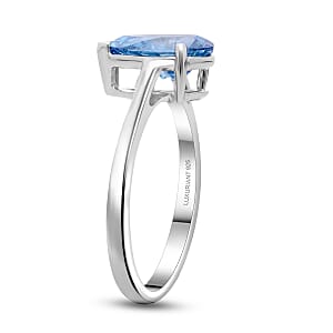 Luxuriant Lab Grown Blue Diamond (VS) (IR) 2.00 ctw Solitaire Ring in Rhodium Over Sterling Silver (Size 8.0)