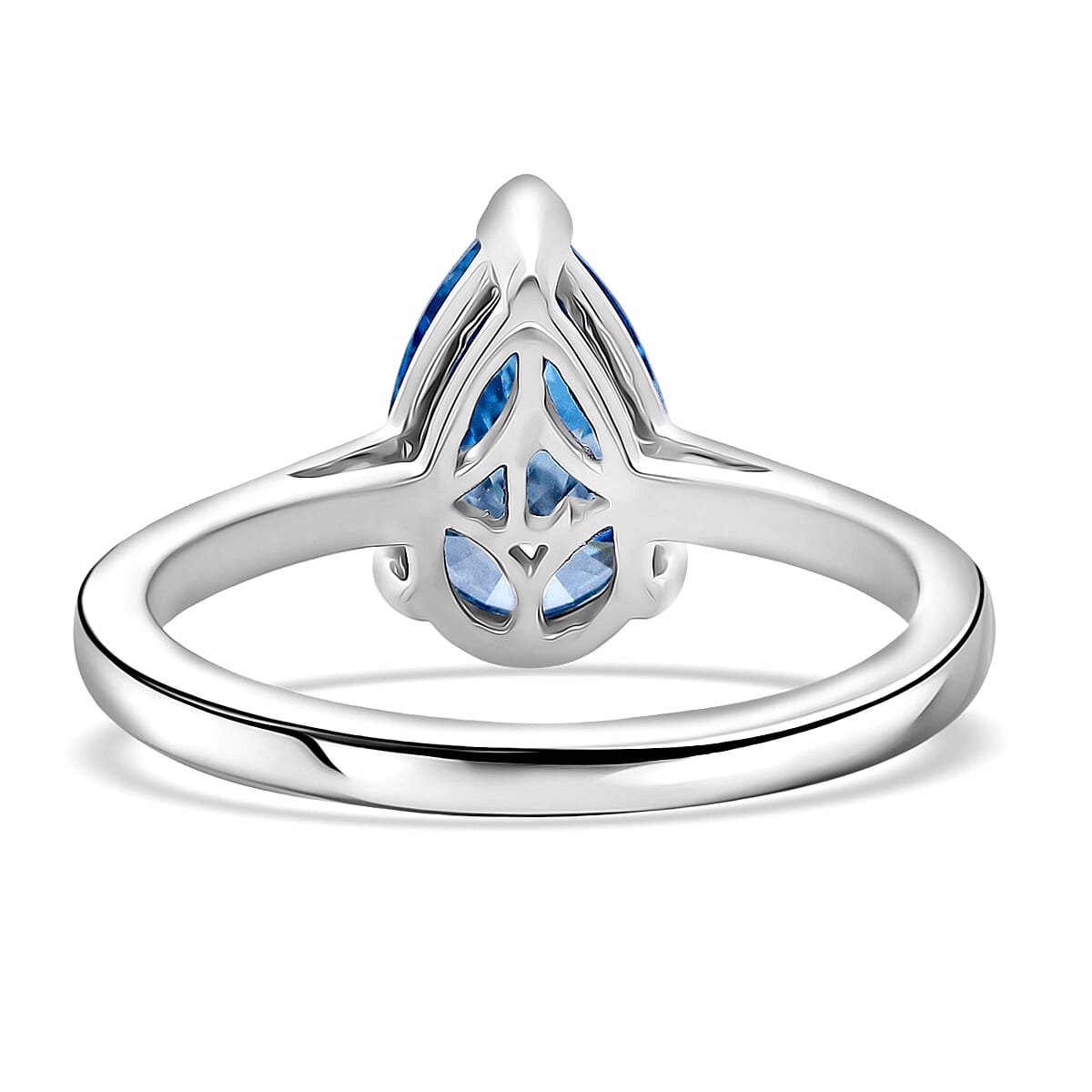 Luxuriant Lab Grown Blue Diamond (VS) (IR) 2.00 ctw Solitaire Ring in Rhodium Over Sterling Silver (Size 9.0) image number 4