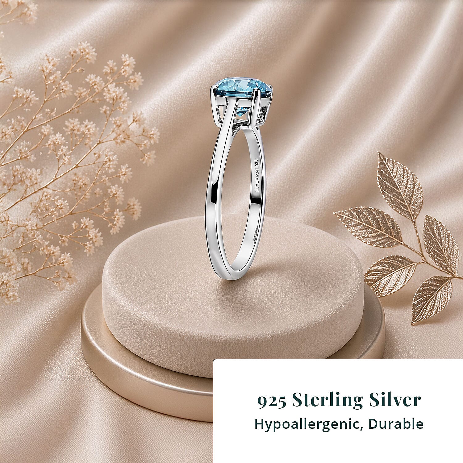 Luxuriant Lab Grown Blue Diamond (VS) (IR) 2.00 ctw Solitaire Ring in Rhodium Over Sterling Silver (Size 6.0)