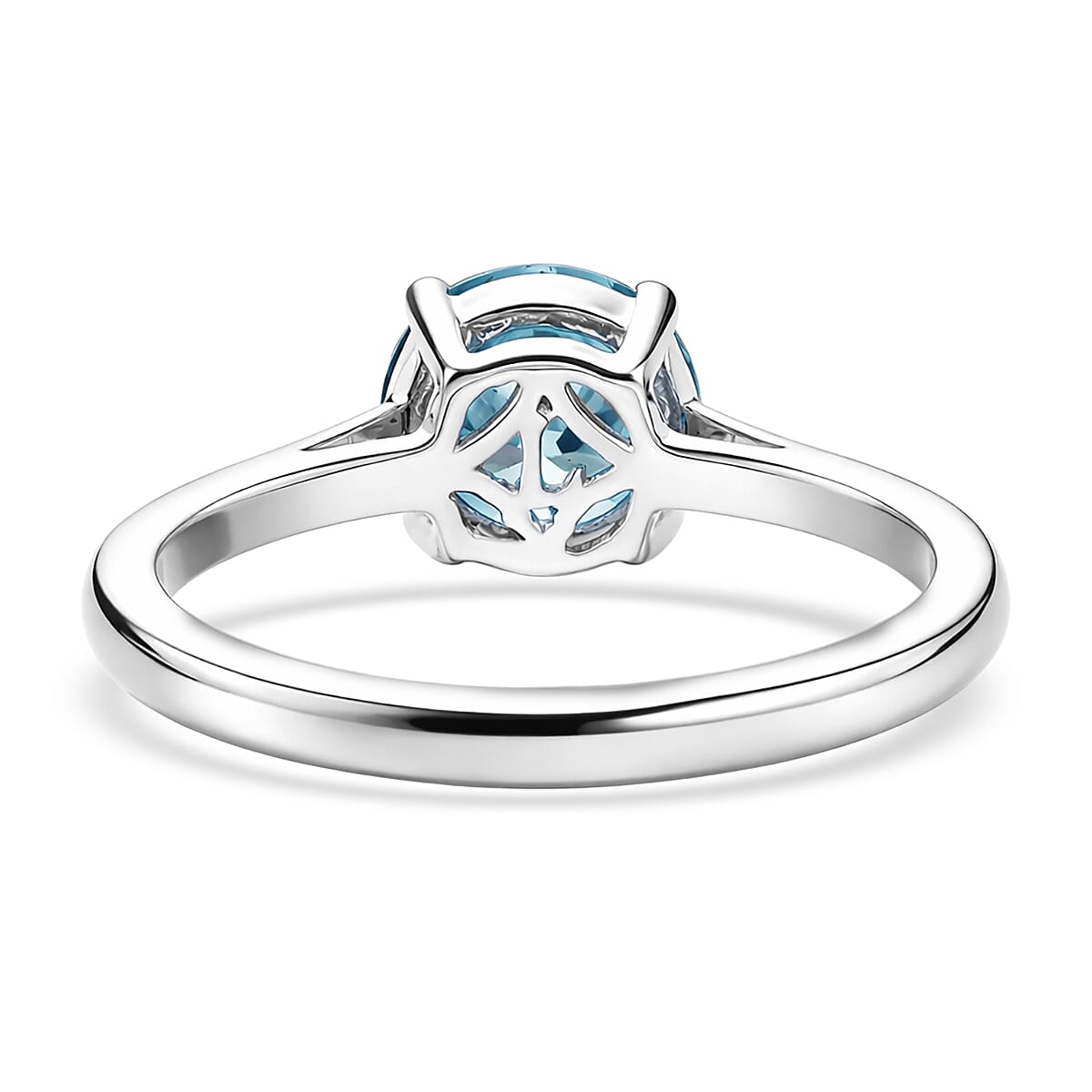 Luxuriant Lab Grown Blue Diamond (VS) (IR) 2.00 ctw Solitaire Ring in Rhodium Over Sterling Silver (Size 6.0) image number 4