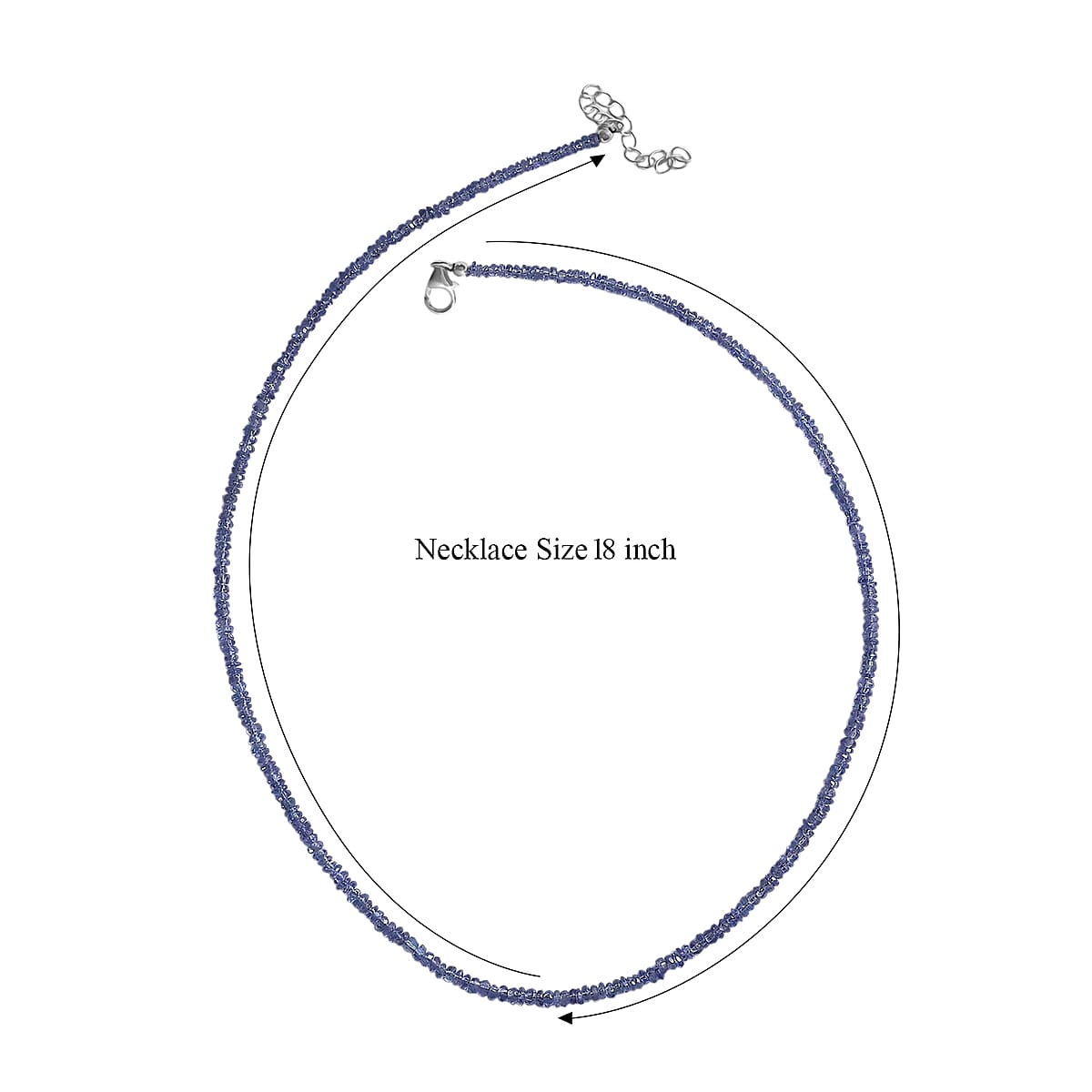 D'Joy Premium Tanzanite 36.00 ctw Beaded Necklace in Rhodium Over Sterling Silver 18-20 Inches (Del. in 8-10 Days)  image number 6