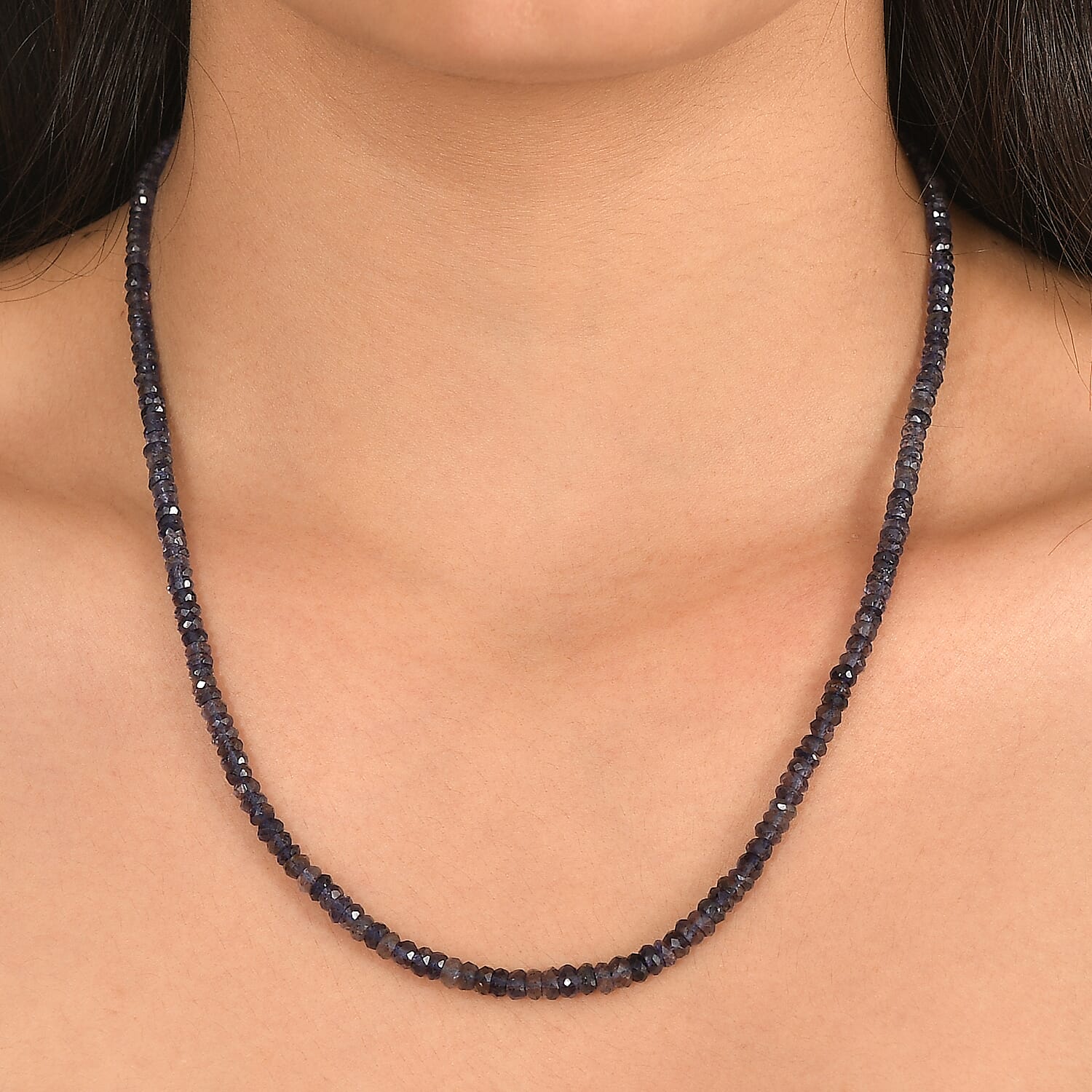 Buy D'Joy Catalina Iolite 46.50 ctw Beaded Necklace in Rhodium