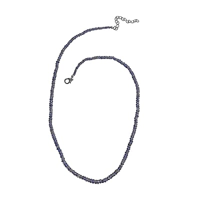 D'Joy Catalina Iolite 46.50 ctw Beaded Necklace in Rhodium Over Sterling Silver 18-20 Inches