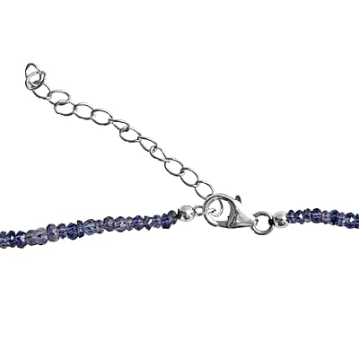 D'Joy Catalina Iolite 46.50 ctw Beaded Necklace in Rhodium Over Sterling Silver 18-20 Inches