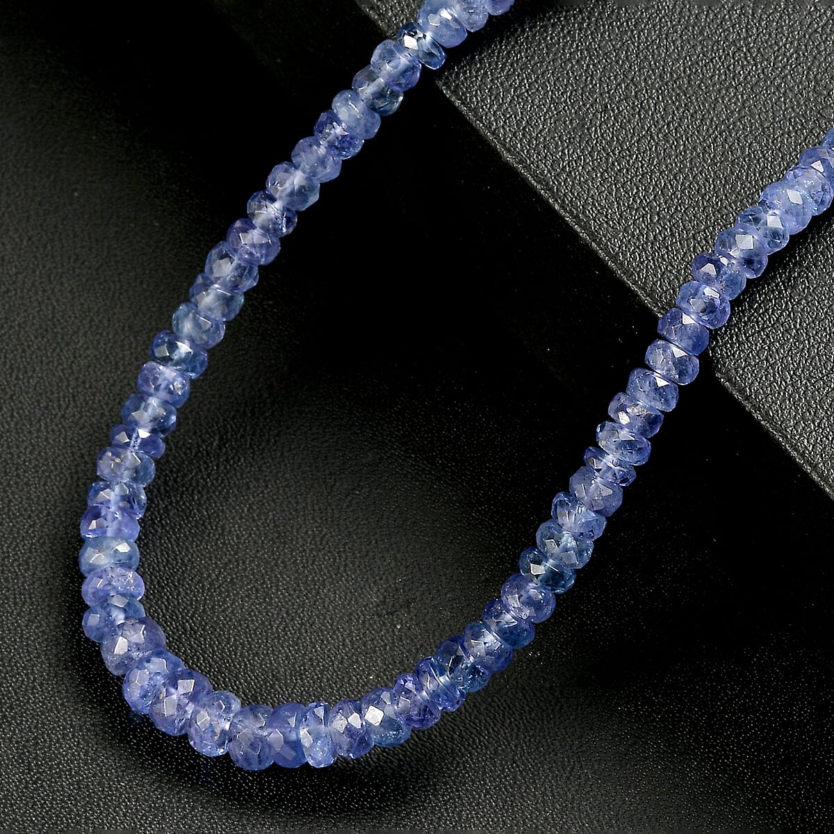 D'Joy Tanzanite 72.00 ctw Beaded Necklace (18-20 Inches) in Rhodium Over Sterling Silver image number 1