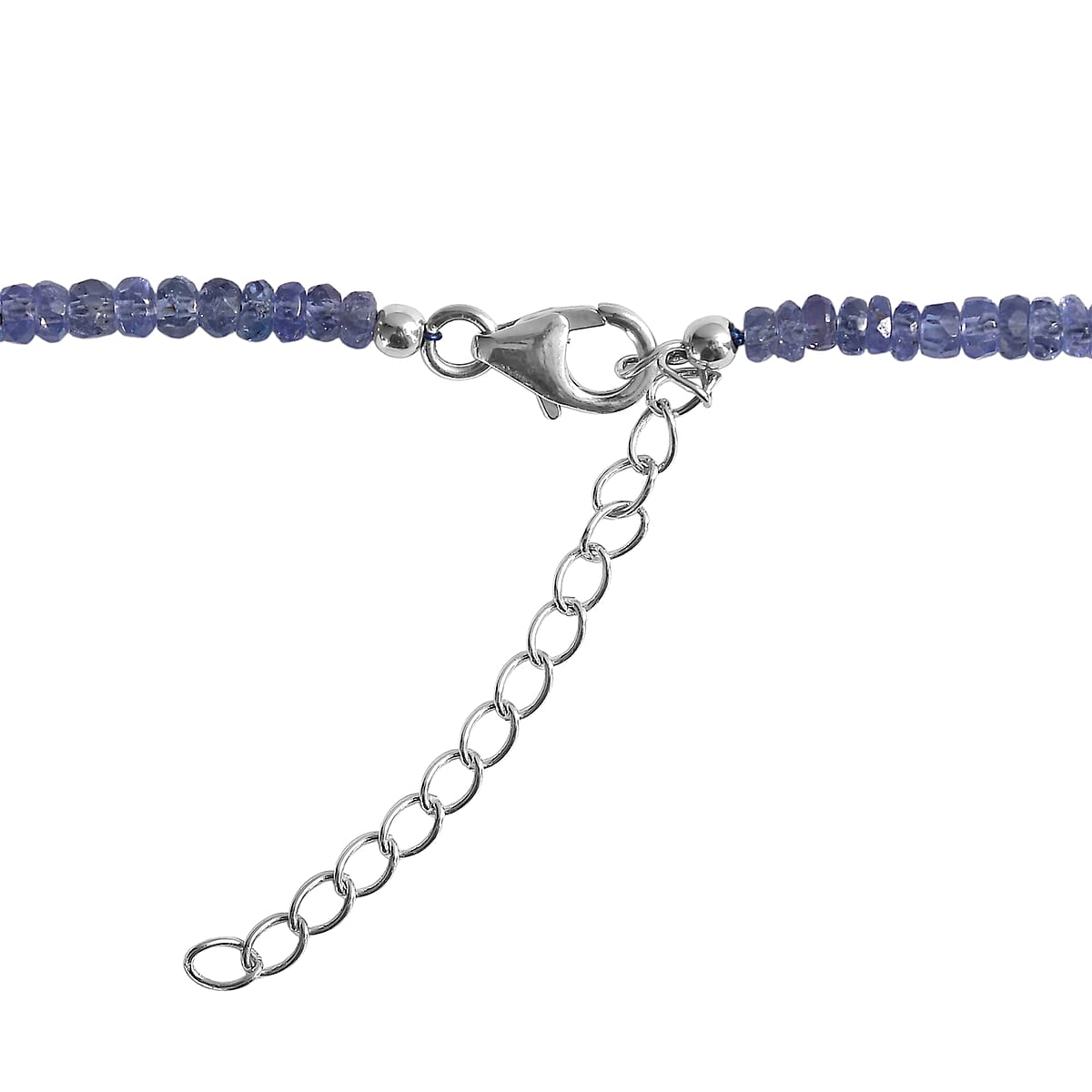 D'Joy Tanzanite 72.00 ctw Beaded Necklace (18-20 Inches) in Rhodium Over Sterling Silver image number 5