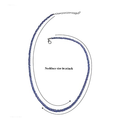 D'Joy Tanzanite 72.00 ctw Beaded Necklace (18-20 Inches) in Rhodium Over Sterling Silver