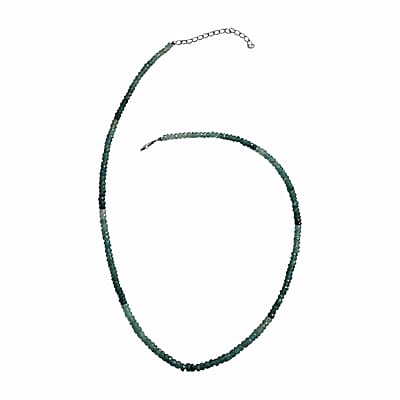 D'Joy Premium Grandidierite 75.00 ctw Beaded Necklace in Rhodium Over Sterling Silver 18-20 Inches