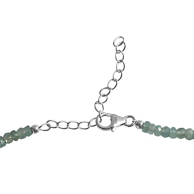 D'Joy Premium Grandidierite 75.00 ctw Beaded Necklace in Rhodium Over Sterling Silver 18-20 Inches