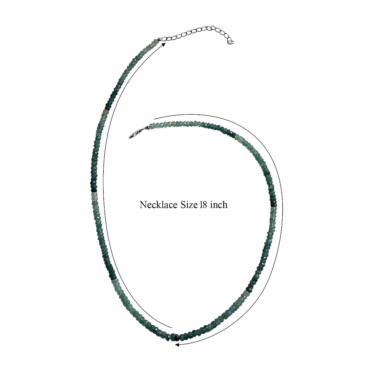 D'Joy Premium Grandidierite 75.00 ctw Beaded Necklace in Rhodium Over Sterling Silver 18-20 Inches (Del. in 8-10 Days)  image number 6