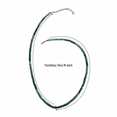 D'Joy Premium Grandidierite 75.00 ctw Beaded Necklace in Rhodium Over Sterling Silver 18-20 Inches
