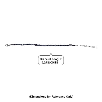 D'Joy Catalina Iolite 15.00 ctw Beaded Bracelet in Rhodium Over Sterling Silver (7.25-9.25In)