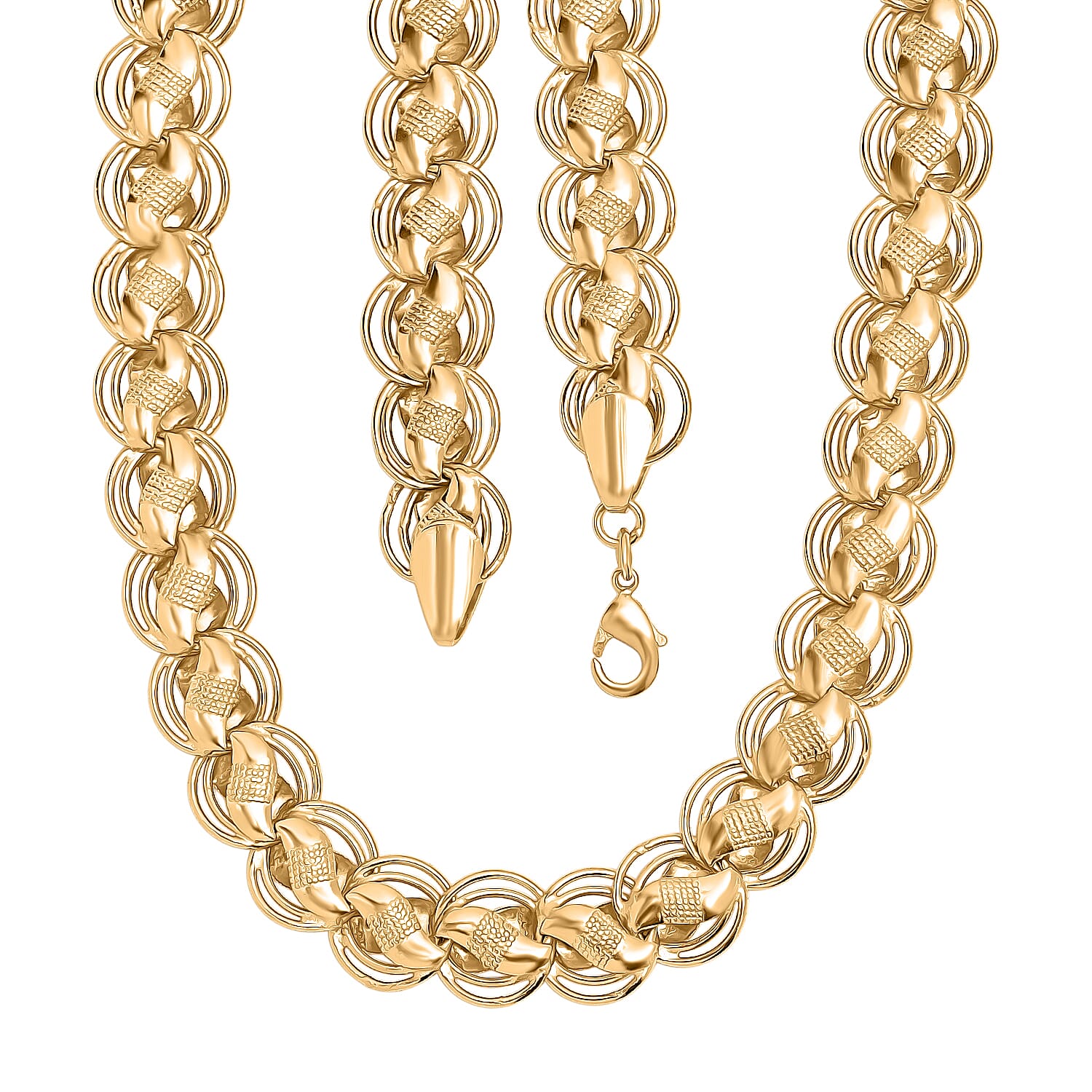 EverTrue Bronzella Collection Handmade Lotus Leaf Chain Necklace in 18K YG Plated Bronze 20 Inches 