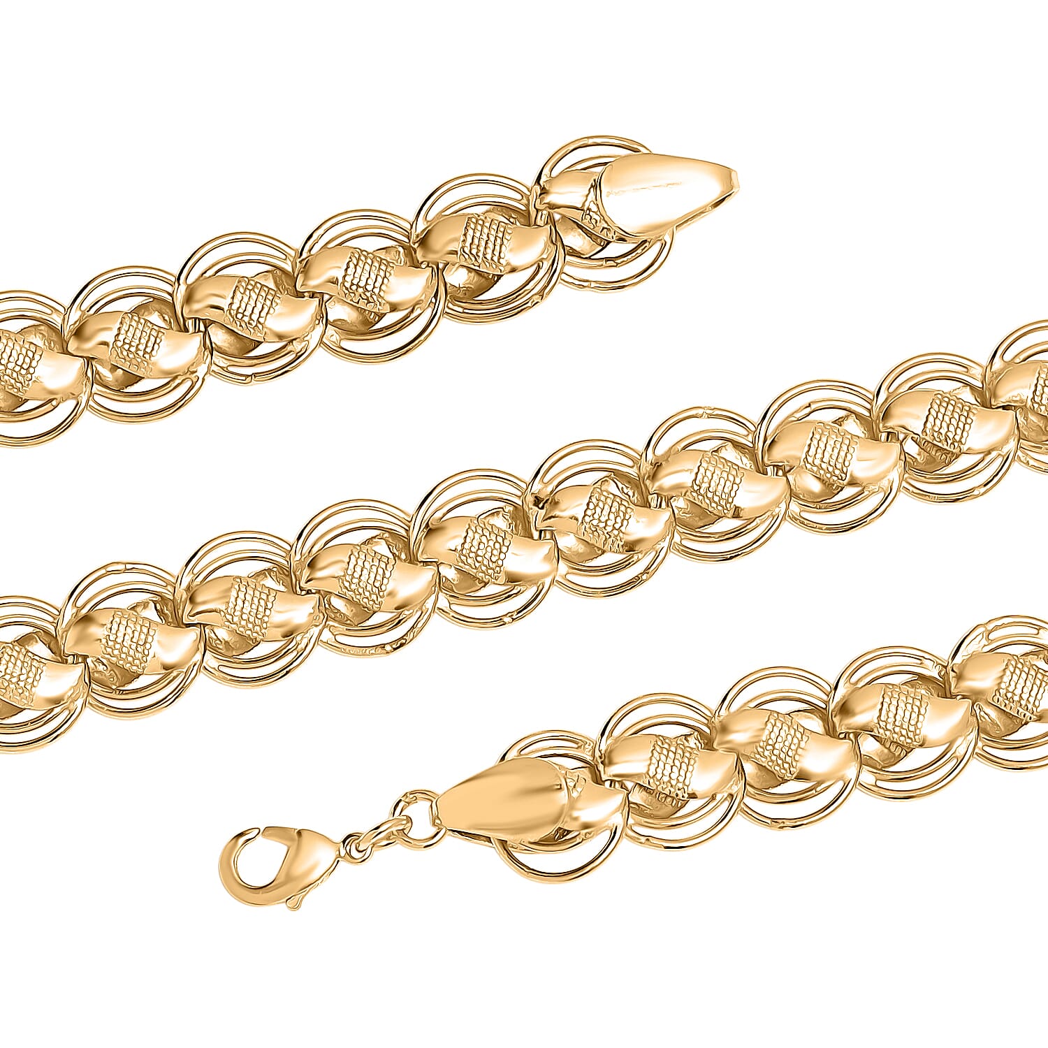 EverTrue Bronzella Collection Handmade Lotus Leaf Chain Necklace in 18K YG Plated Bronze 20 Inches 