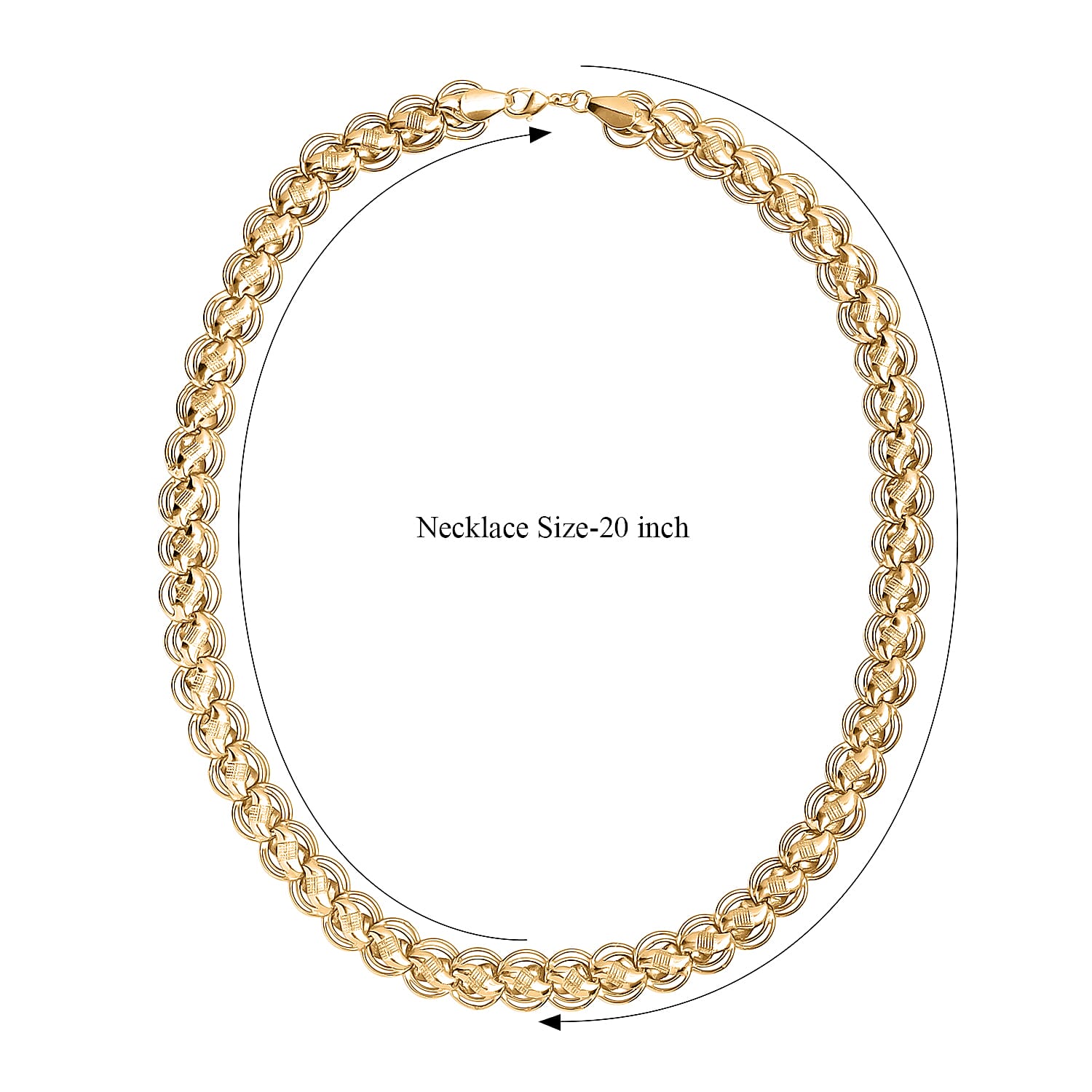 EverTrue Bronzella Collection Handmade Lotus Leaf Chain Necklace in 18K YG Plated Bronze 20 Inches 