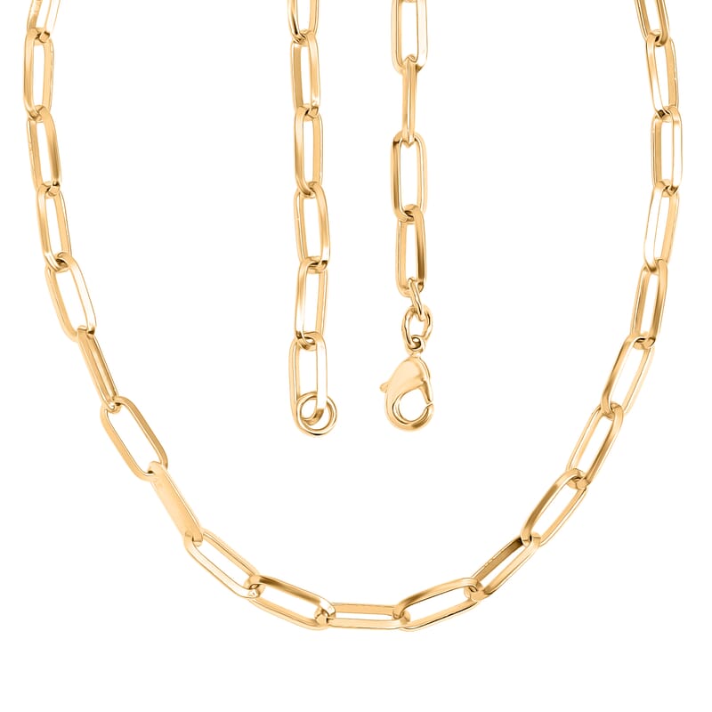 EverTrue Bronzella Collection Paperclip Necklace in 18K YG Plated Bronze 20 Inches