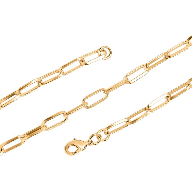 EverTrue Bronzella Collection Paperclip Necklace in 18K YG Plated Bronze 20 Inches