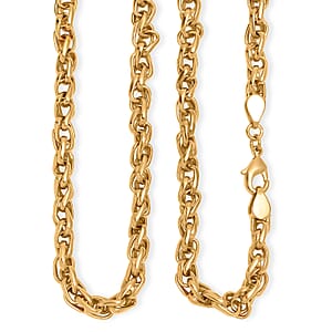 EverTrue Bronzella Collection Intreccio Milano Chain Necklace in 18K YG Plated Bronze 20 Inches 