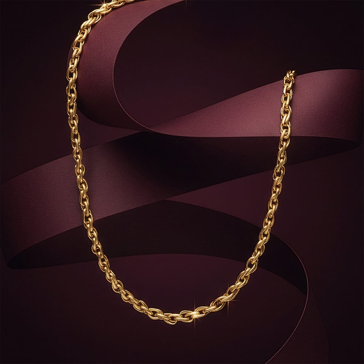 EverTrue Bronzella Collection Intreccio Milano Chain Necklace in 18K YG Plated Bronze 20 Inches  image number 1