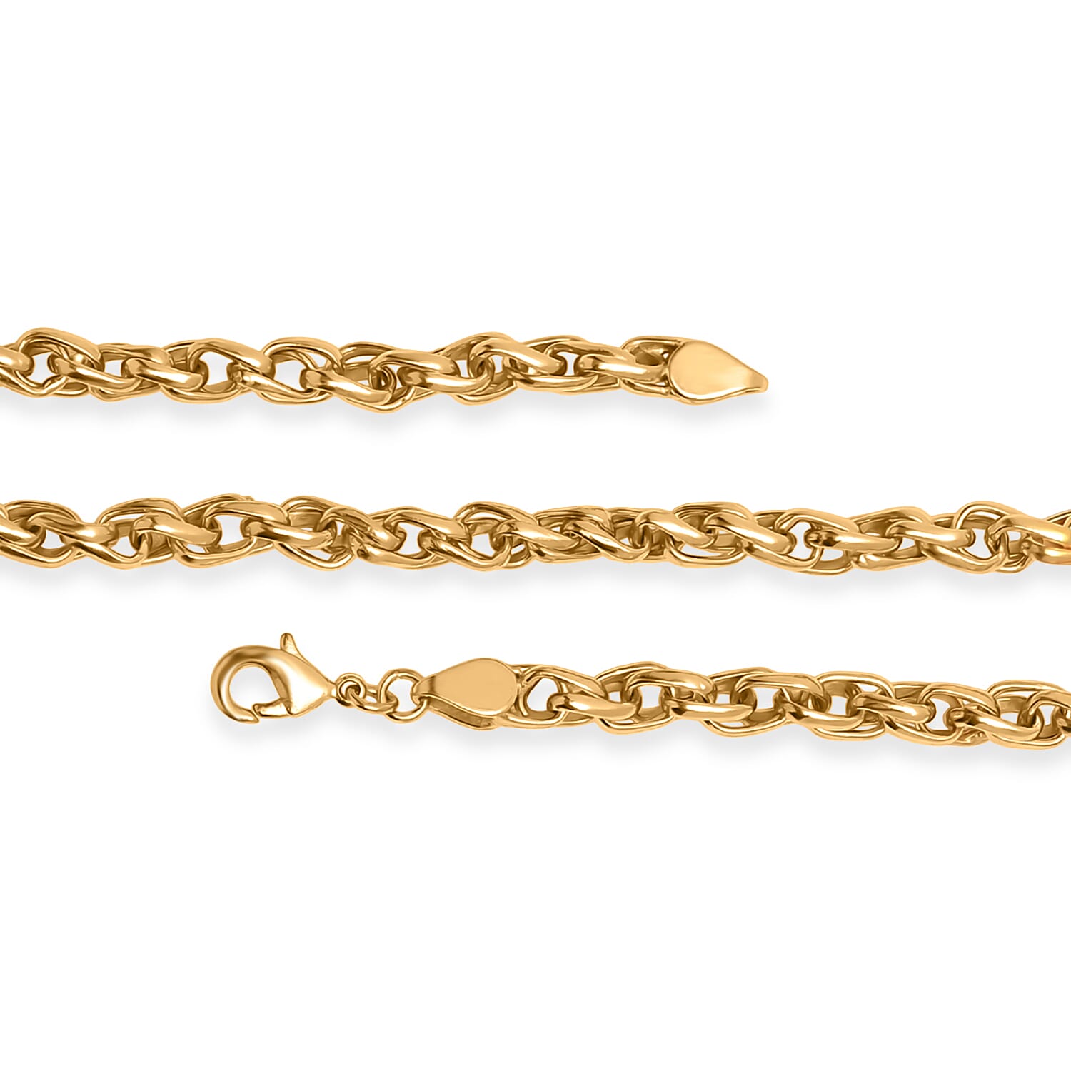 EverTrue Bronzella Collection Intreccio Milano Chain Necklace in 18K YG Plated Bronze 20 Inches 