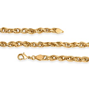 EverTrue Bronzella Collection Intreccio Milano Chain Necklace in 18K YG Plated Bronze 20 Inches 
