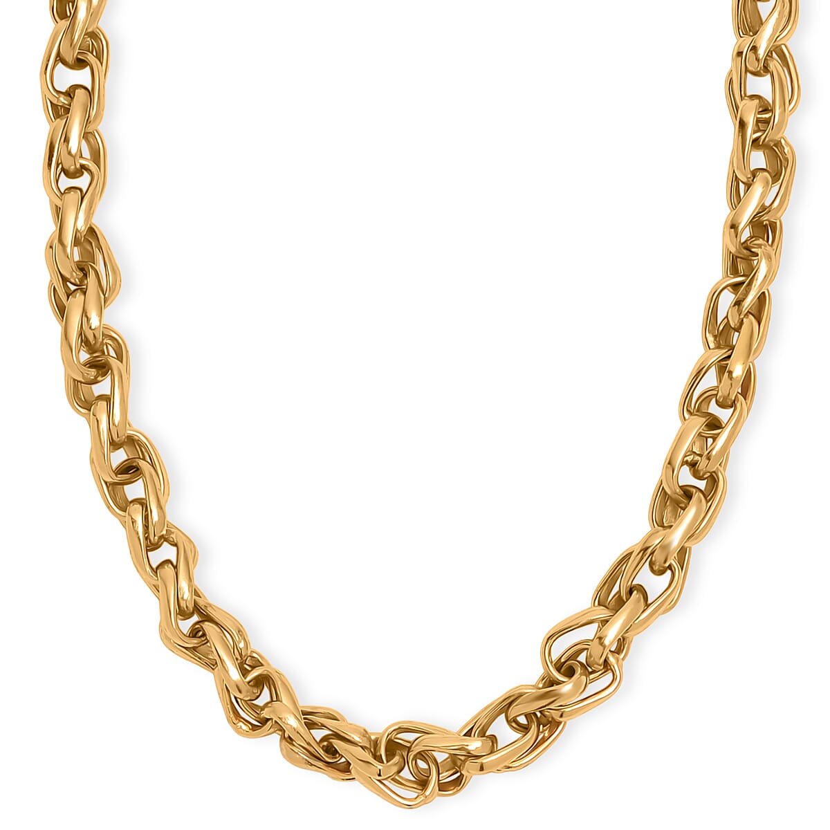 EverTrue Bronzella Collection Intreccio Milano Chain Necklace in 18K YG Plated Bronze 20 Inches  image number 4