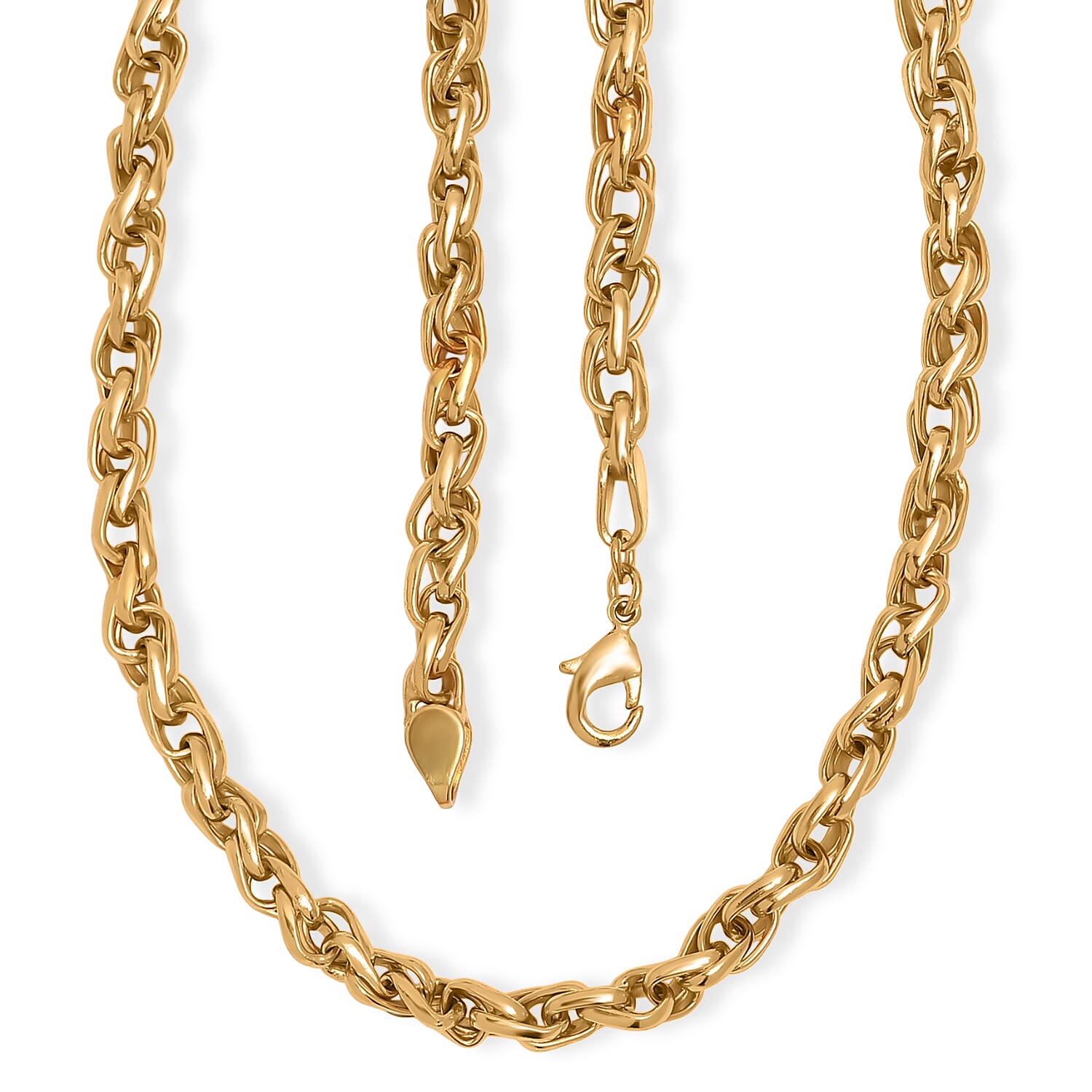 EverTrue Bronzella Collection Intreccio Milano Chain Necklace in 18K YG Plated Bronze 20 Inches 