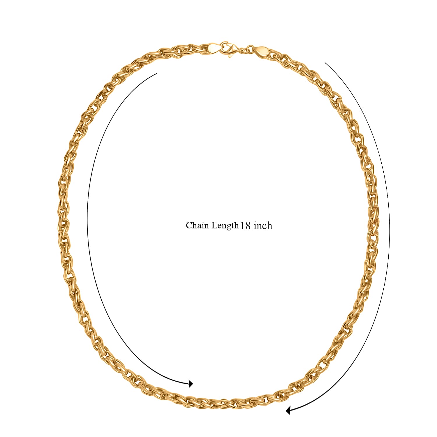 EverTrue Bronzella Collection Intreccio Milano Chain Necklace in 18K YG Plated Bronze 20 Inches 