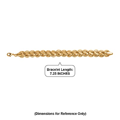 EverTrue Bronzella Collection Handmade Lotus Leaf Chain Bracelet in 18K YG Plated Bronze (7.25 In)