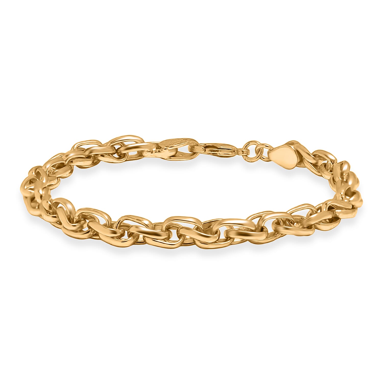 EverTrue Bronzella Collection Intreccio Milano Chain Bracelet in 18K YG Plated Bronze (7.25 In)