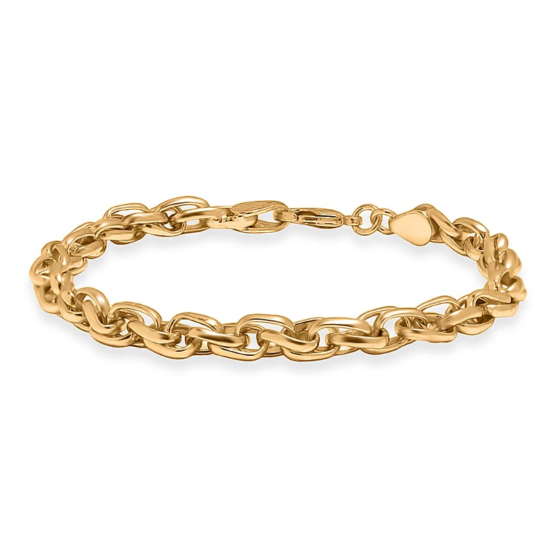 EverTrue Bronzella Collection Intreccio Milano Chain Bracelet in 18K YG Plated Bronze (7.25 In)
