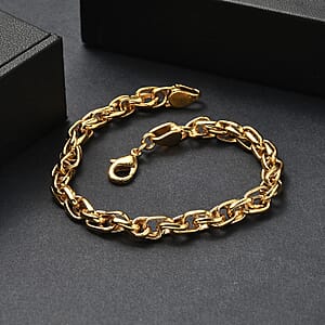 EverTrue Bronzella Collection Intreccio Milano Chain Bracelet in 18K YG Plated Bronze (7.25 In)