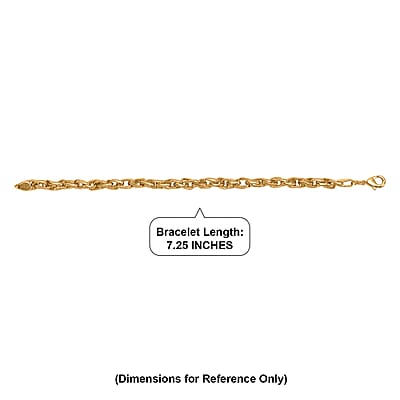 EverTrue Bronzella Collection Intreccio Milano Chain Bracelet in 18K YG Plated Bronze (7.25 In)