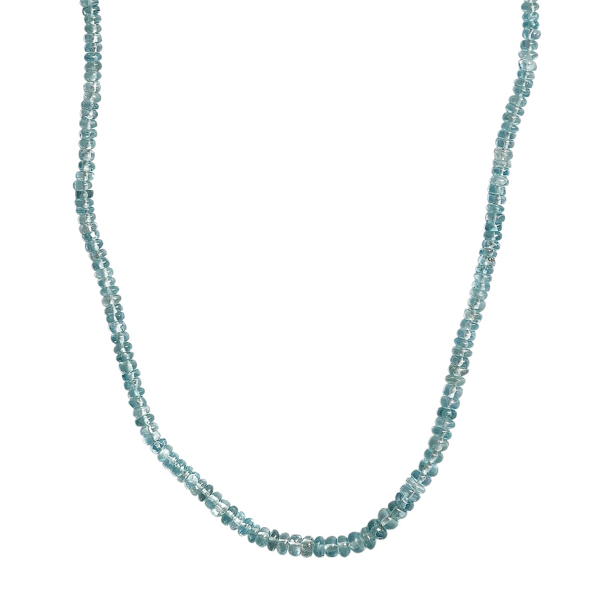 D'Joy Premium Blue Zircon 77.00 ctw Beaded Necklace in Rhodium Over Sterling Silver 18-20 Inches (Del. in 8-10 Days)  image number 3