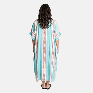 Winlar Green Stripe Long Kaftan - One Size Fits Most
