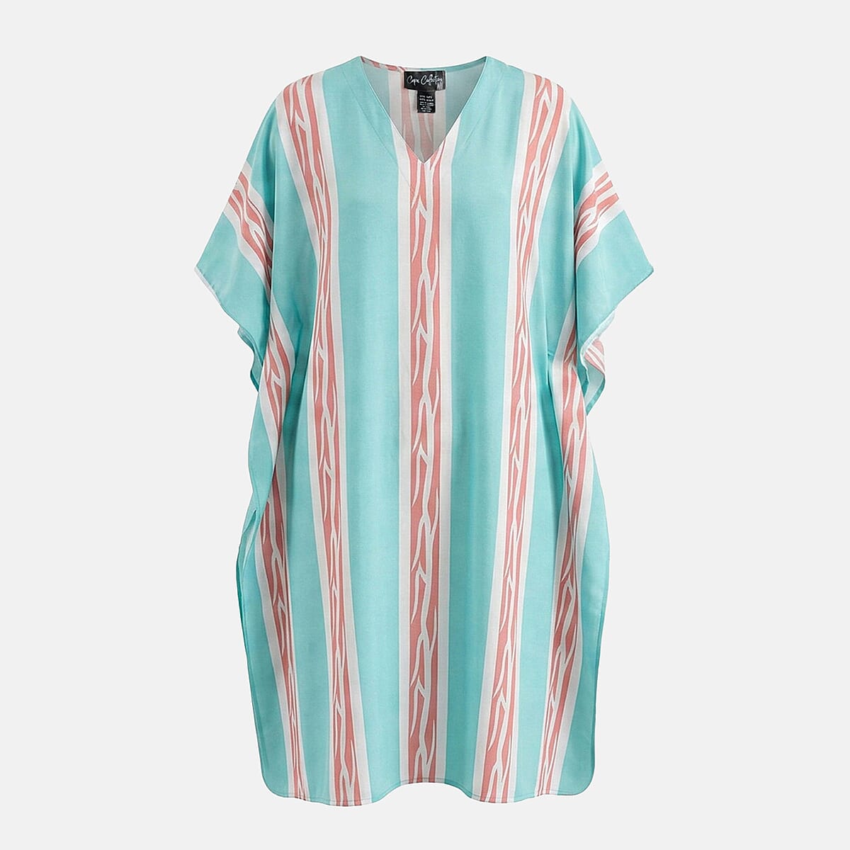 Winlar Green Stripe Long Kaftan - One Size Fits Most image number 3