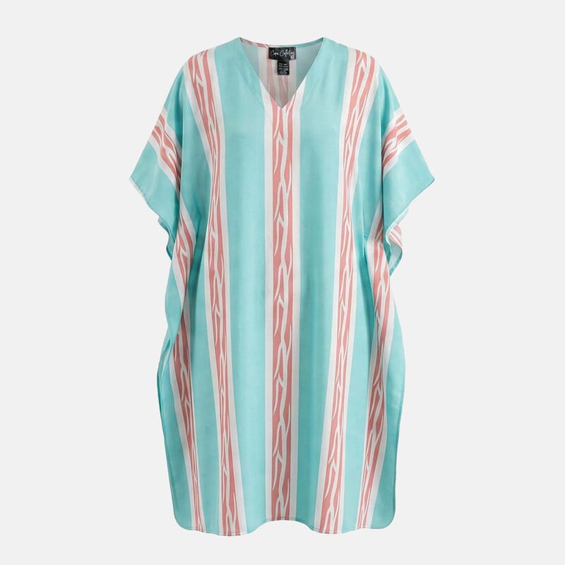 Winlar Green Stripe Long Kaftan - One Size Fits Most