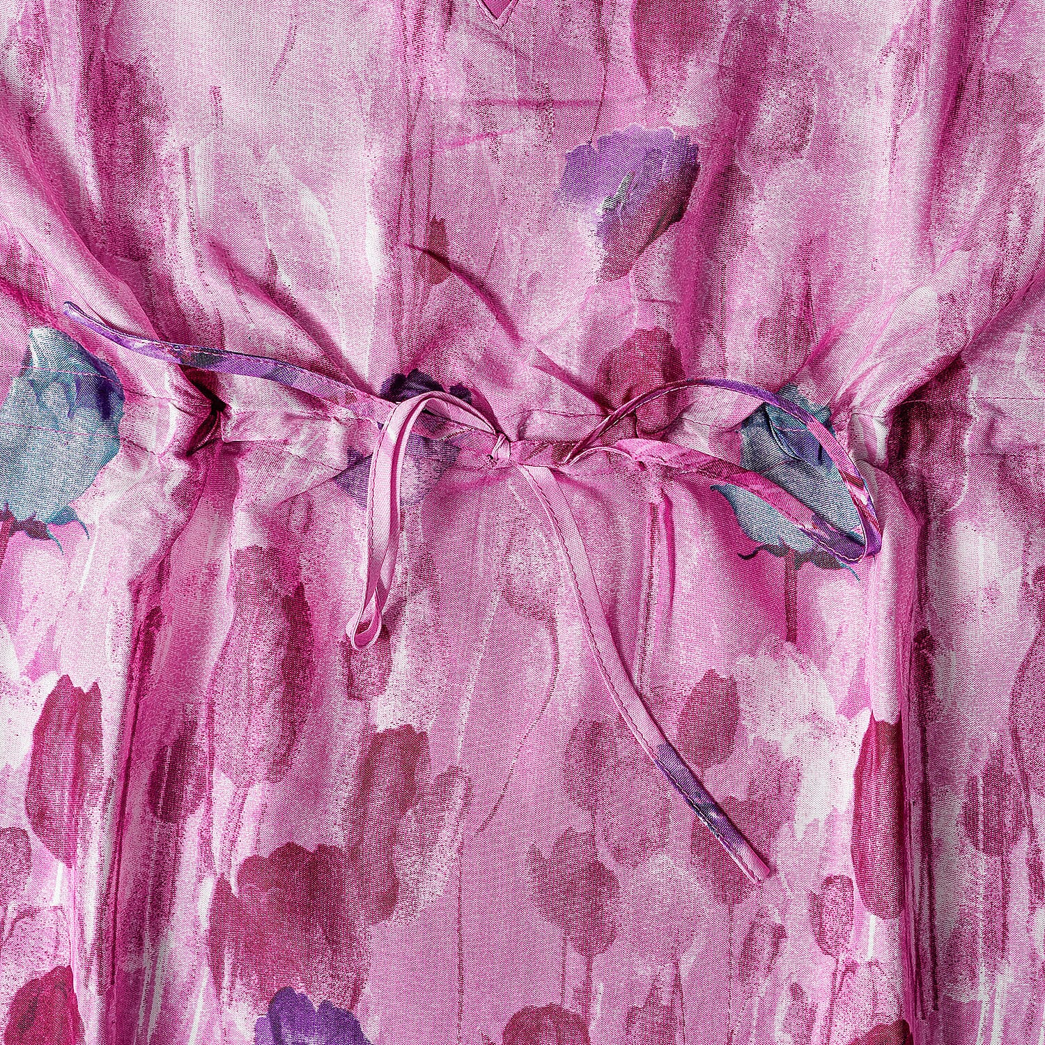 Winlar Pink & Purple Abstract Long Kaftan - One Size Fits Most